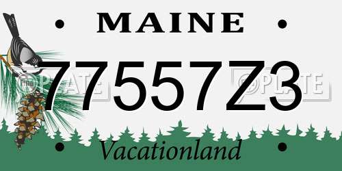 77557Z3 Maine License Plate