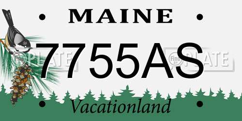 7755AS Maine License Plate