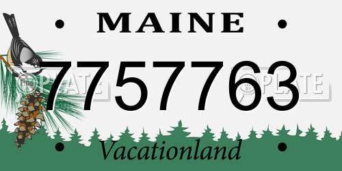7757763 Maine License Plate