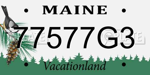77577G3 Maine License Plate