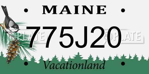 775J20 Maine License Plate
