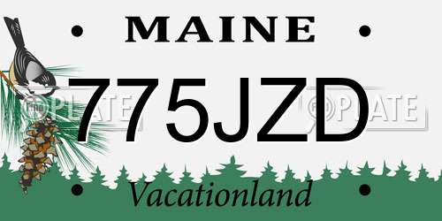 775JZD Maine License Plate
