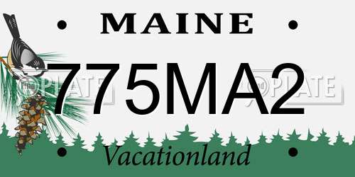 775MA2 Maine License Plate