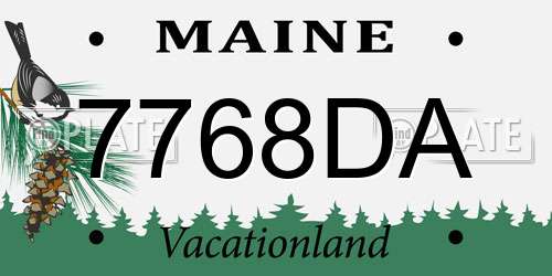 7768DA Maine License Plate