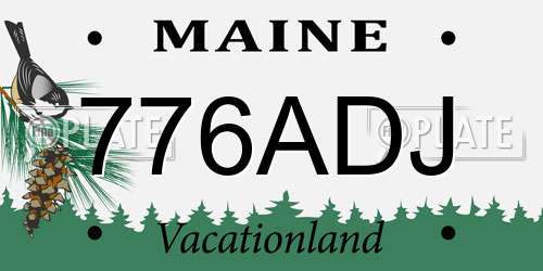 776ADJ Maine License Plate