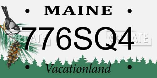 776SQ4 Maine License Plate