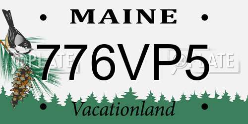 776VP5 Maine License Plate