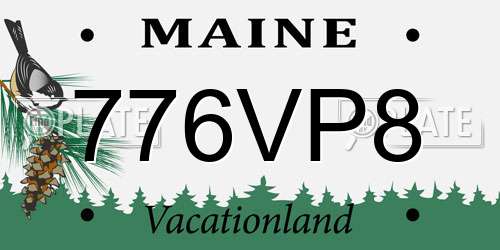 776VP8 Maine License Plate