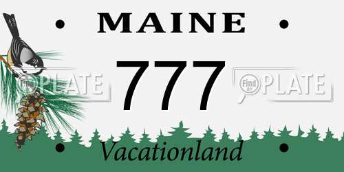 777 Maine License Plate