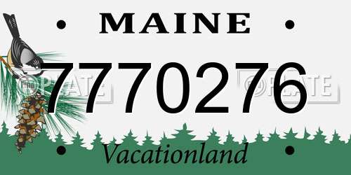 7770276 Maine License Plate