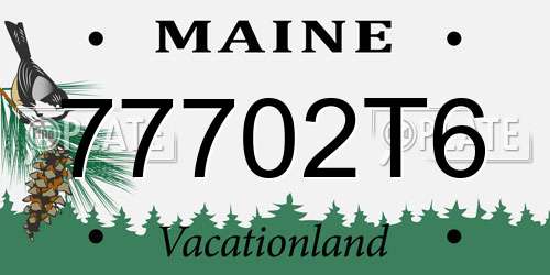 77702T6 Maine License Plate