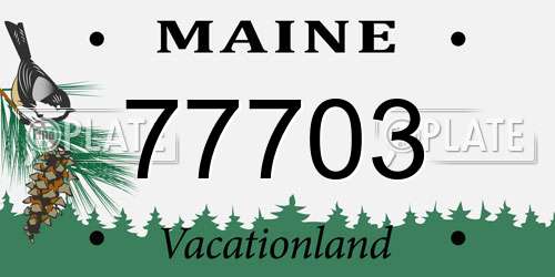 77703 Maine License Plate