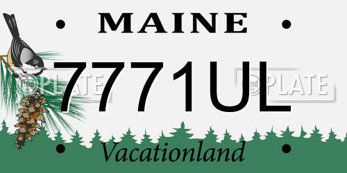7771UL Maine License Plate