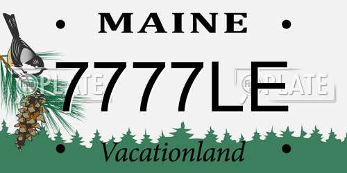 7777LE Maine License Plate