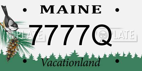 7777Q Maine License Plate