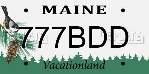 777BDD Maine License Plate