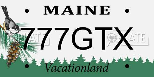 777GTX Maine License Plate