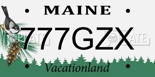 777GZX Maine License Plate