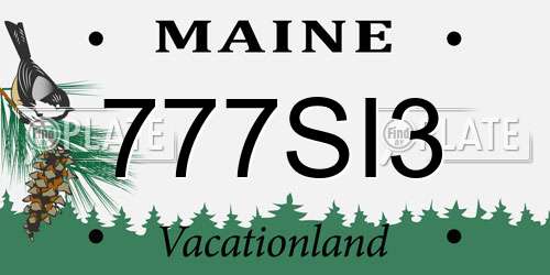777SI3 Maine License Plate