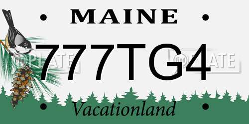 777TG4 Maine License Plate