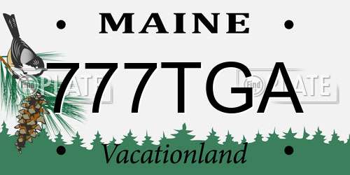 777TGA Maine License Plate