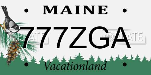 777ZGA Maine License Plate
