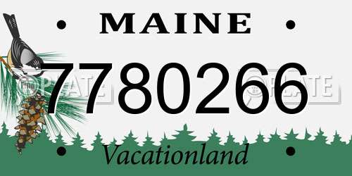 7780266 Maine License Plate