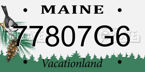 77807G6 Maine License Plate