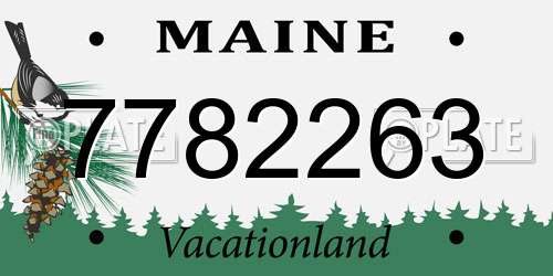 7782263 Maine License Plate