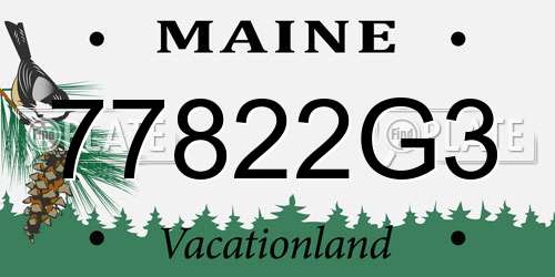 77822G3 Maine License Plate