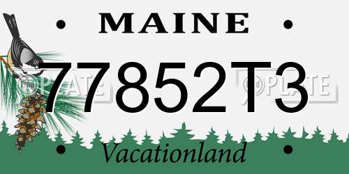 77852T3 Maine License Plate
