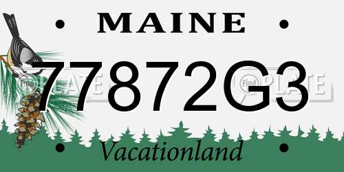 77872G3 Maine License Plate