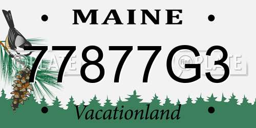 77877G3 Maine License Plate