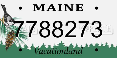 7788273 Maine License Plate