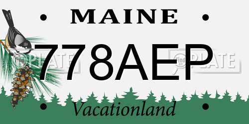 778AEP Maine License Plate