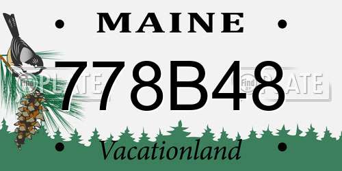778B48 Maine License Plate