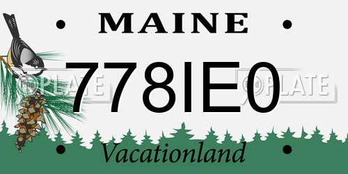 778IE0 Maine License Plate