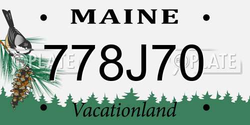 778J70 Maine License Plate