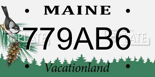 779AB6 Maine License Plate