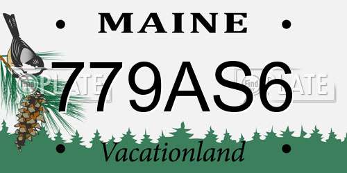 779AS6 Maine License Plate