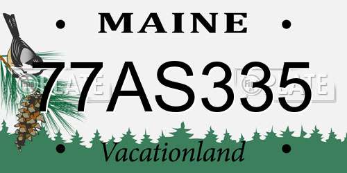 77AS335 Maine License Plate