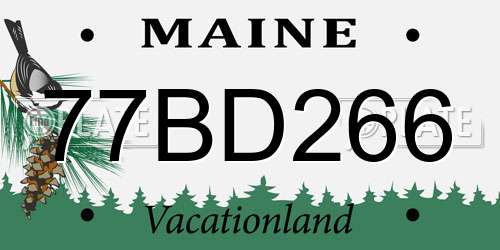 77BD266 Maine License Plate