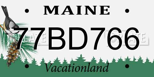 77BD766 Maine License Plate