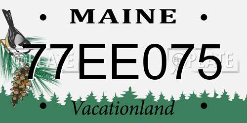 77EE075 Maine License Plate