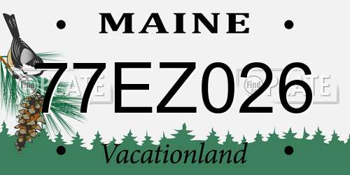 77EZ026 Maine License Plate