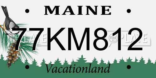 77KM812 Maine License Plate