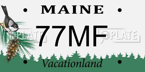 77MF Maine License Plate