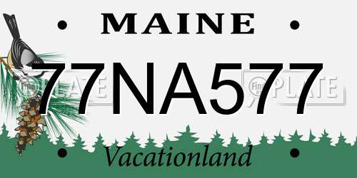 77NA577 Maine License Plate