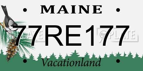77RE177 Maine License Plate