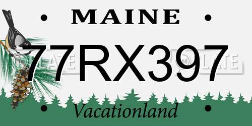 77RX397 Maine License Plate